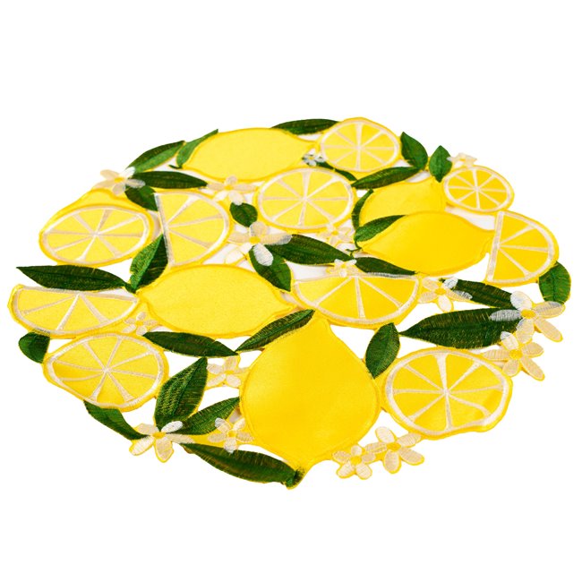 Placemat Pagonda, yellow/green, D35cm