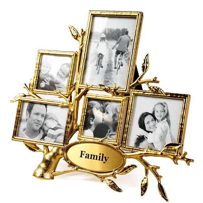 Photo frame Klods x5, gold color, 4.8x4.8/7x4.8/ 6.2x8.8/6.2x6.2cm photograph, H20x24x12cm