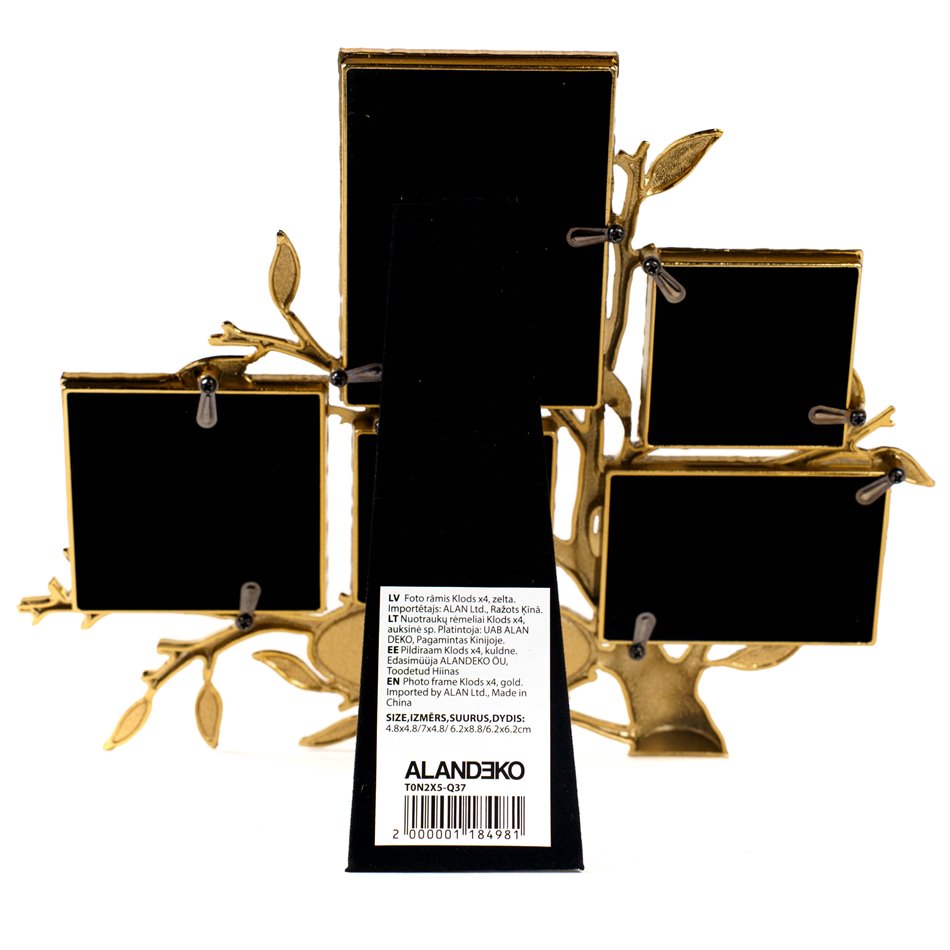 Photo frame Klods x5, gold color, 4.8x4.8/7x4.8/ 6.2x8.8/6.2x6.2cm photograph, H20x24x12cm