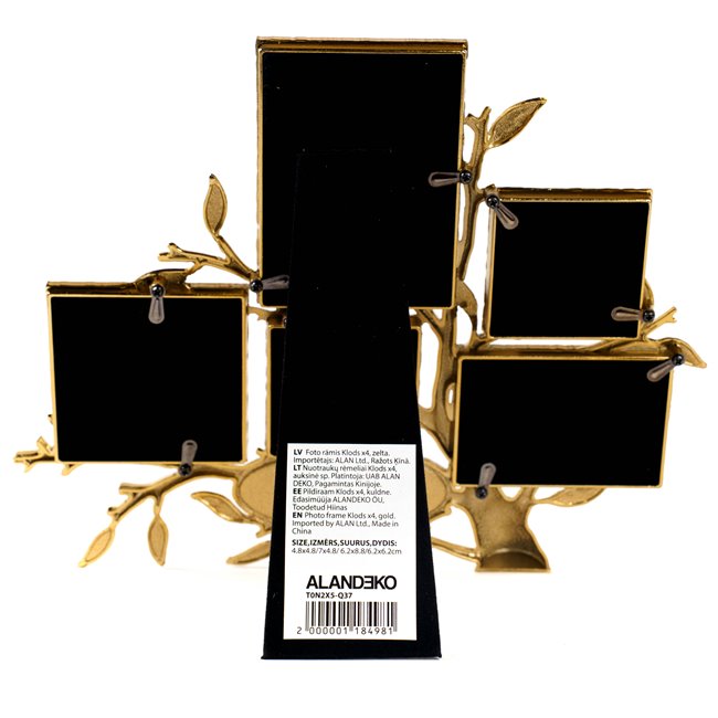 Photo frame Klods x5, gold color, 4.8x4.8/7x4.8/ 6.2x8.8/6.2x6.2cm photograph, H20x24x12cm