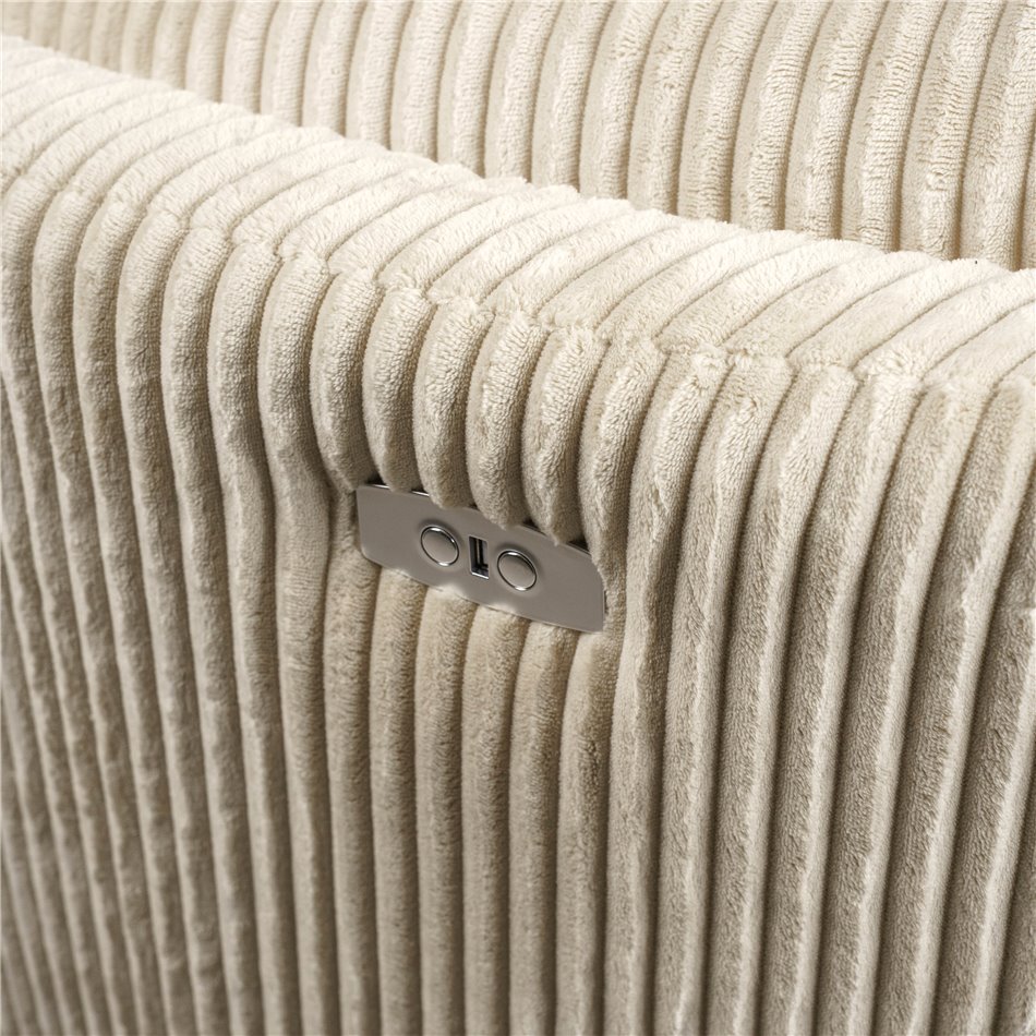 Electric recliner/rocking chair Hoka 01, beige, rotatable 180 degrees, H89-106x101x98-168cm, seat height 50-57cm