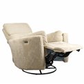Electric recliner/rocking chair Hoka 01, beige, rotatable 180 degrees, H89-106x101x98-168cm, seat height 50-57cm