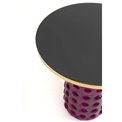 Side table Lola Purple, metal/glass, D50cm H52cm