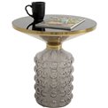 Side table Lola Smoke, metal/glass, D50cm H52cm