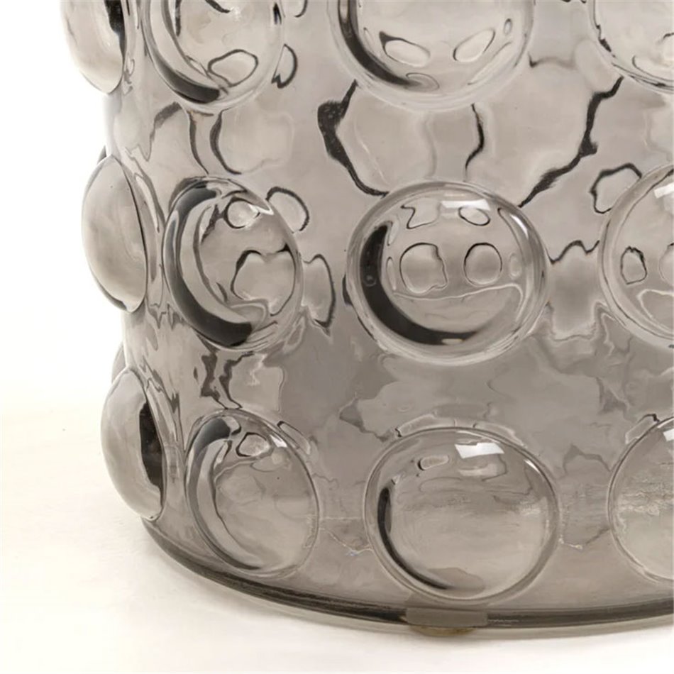 Side table Lola Smoke, metal/glass, D50cm H52cm