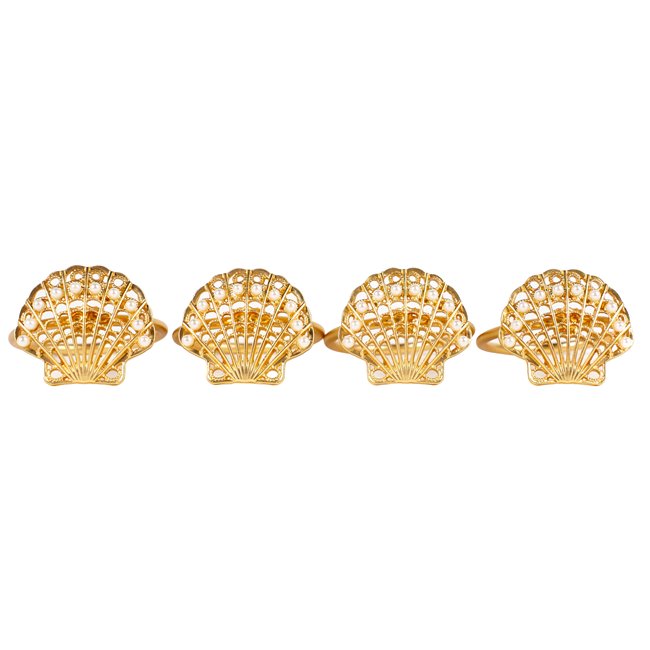 Napkin ring Paleros set of 4, gold color, H4.5x3x4cm