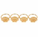 Napkin ring Paleros set of 4, gold color, H4.5x3x4cm