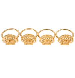 Napkin ring Paleros set of 4, gold color, H4.5x3x4cm