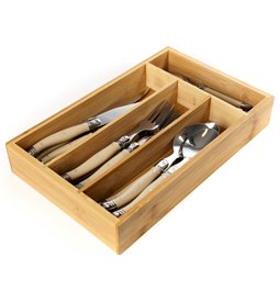 Cutlery set in Bamboo Box for 4 persons, 16 pcs., H5.5x20x30.5cm