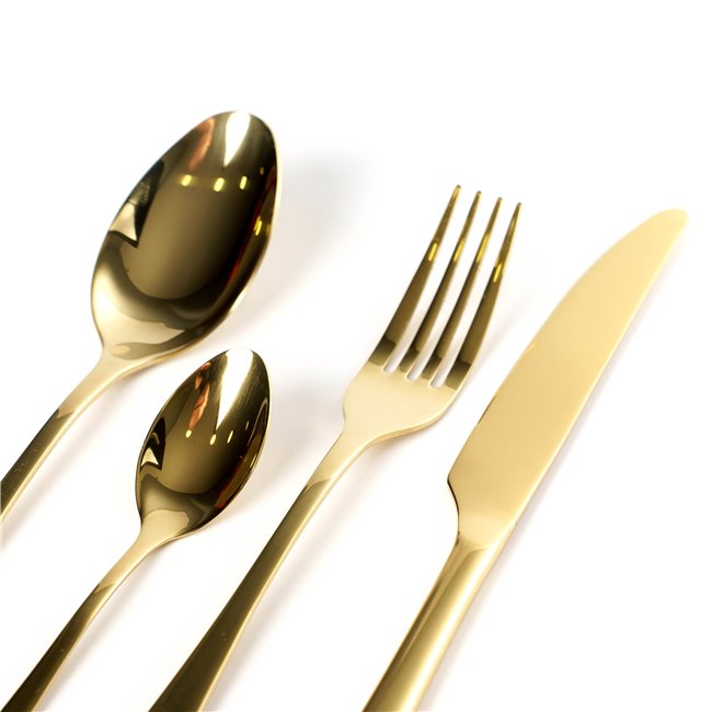 Набор столовых приборов Maku Cutlery gold на 4 персон, 16 шт., золотой цвет, H5.5x17x29cm