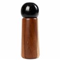 Spice grinder, wood/marble, black/brown, H15.5cm, D5.3cm