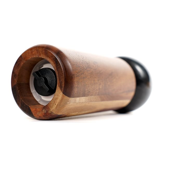 Spice grinder, wood/marble, black/brown, H15.5cm, D5.3cm
