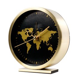 4Living Alarm clock Globe display, black/gold color, H12x11.5x3.5cm