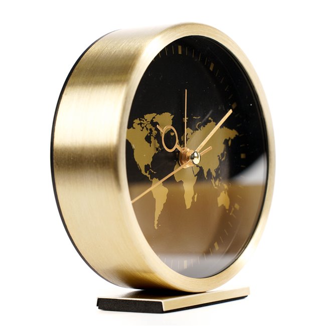 4Living Alarm clock Globe display, black/gold color, H12x11.5x3.5cm
