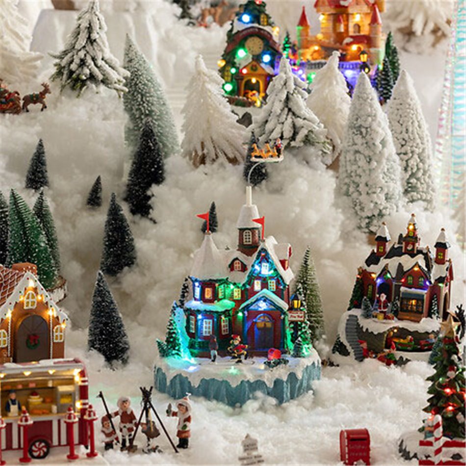 X-mas decor Luminous village Santa's house, 22 LED 4.5V, H34.5x23x21cm