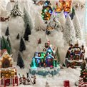 X-mas decor Luminous village Santa's house, 22 LED 4.5V, H34.5x23x21cm