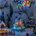 X-mas decor Luminous village Santa's house, 22 LED 4.5V, H34.5x23x21cm