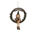 X-mas decor Hedgehog Wreath Ornament, H44x33x10cm