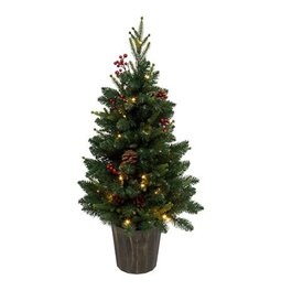 X-mas artificial tree LED pot kappi, H90cm, D50cm