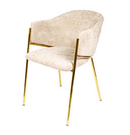 Dining chair Undine 3018-11, beige brown/gold color, H78x53x49cm, seat height 46cm 