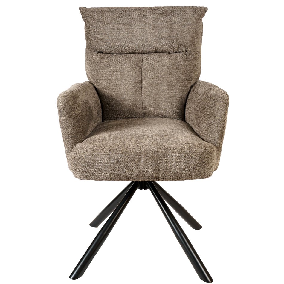 Dinning chair Arringo 20K, taupe, rotatable 180 degrees, H93.5x67x57cm, seat height 50cm