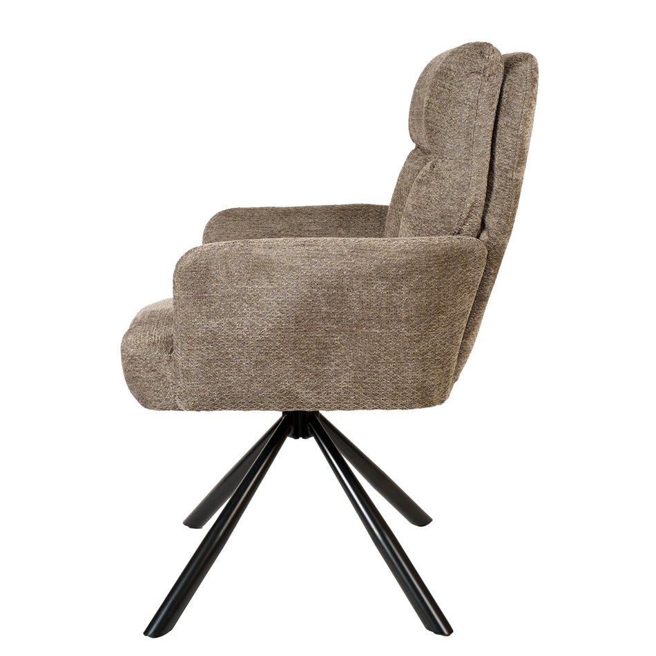 Dinning chair Arringo 20K, taupe, rotatable 180 degrees, H93.5x67x57cm, seat height 50cm