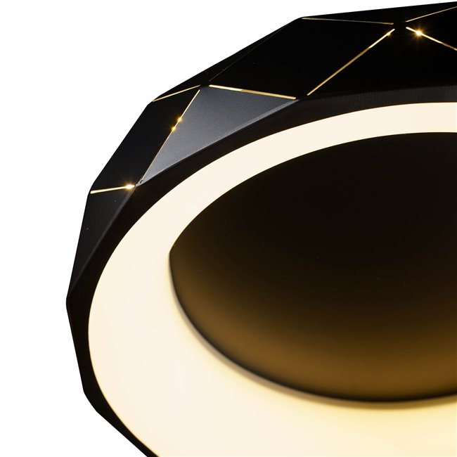 Потолочный светильник Ruidera black, черно-белый, H12cm, D50cm, LED 28.8W, 3000K, 2300lm