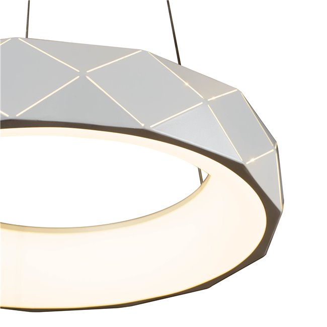 Pendant lamp Rully white, H18-110cm, D50cm, LED 28.8W, 3000K, 2300lm