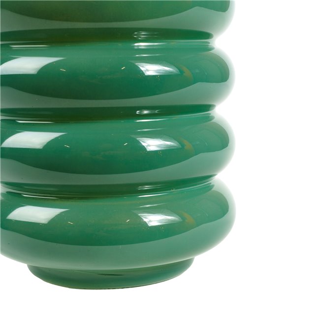 Vase Ribbo, glass, green, H25cm, D15cm
