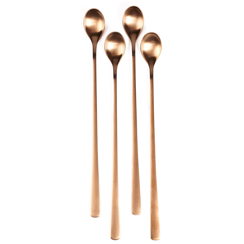 Smoothie spoon stainless steel rose gold 4 pcs. 26.5x2.5x0.9cm