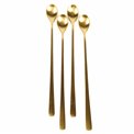 Smoothie spoon stainless steel gold 4 pcs., 26.5x2.5x0.9cm