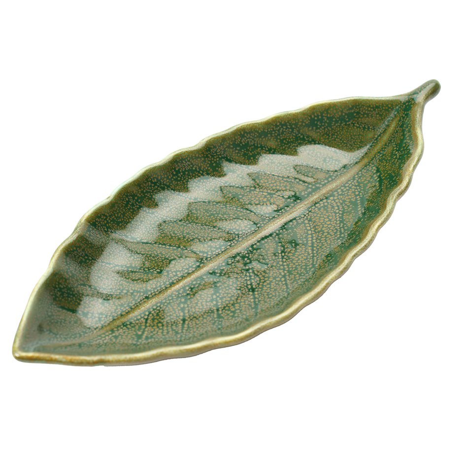 Декоративное блюдо Tarha, зеленый, H2.2x22.9x10.2cm