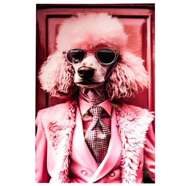 Стеклянная картина Pink pudel, 60x90x0.4cm