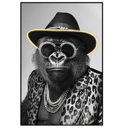 Стеклянная картина Cool Gorilla с LED, 60x90x3.5cm