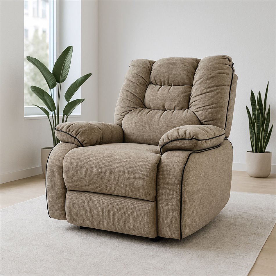 Electric recliner/rocking chair Hohenberg, rotatable 210 degrees, H84-106x96x105-170cm