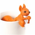 Tea infuser Squirell, orange/white, silicone, H12x3.5x9cm