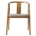 Armchair Nolio 36, oak wood, taupe/natural, H76.6x52x59cm