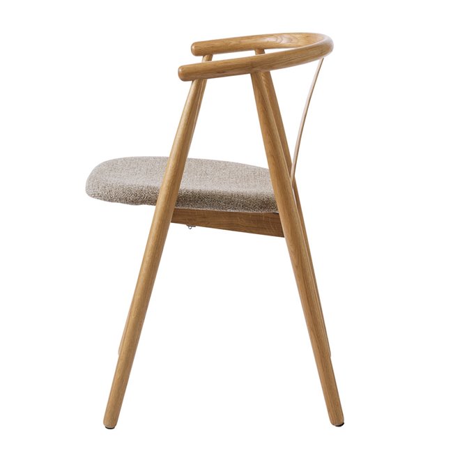 Armchair Nolio 36, oak wood, taupe/natural, H76.6x52x59cm