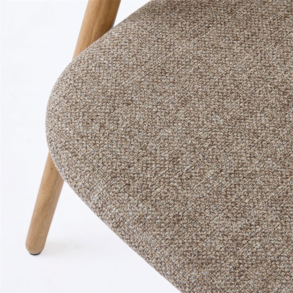 Armchair Nolio 36, oak wood, taupe/natural, H76.6x52x59cm