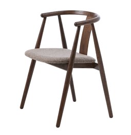 Armchair NOLIO 36, oak wood, brown/smoked oak color, H76.6x52x59cm