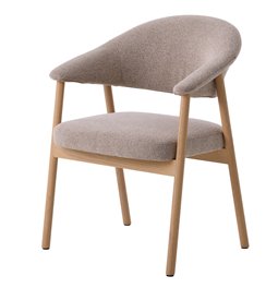 Dining chair ELK CHAIR SAND, oak wood, sand/oak color, H81x63x63cm, seat height 48.5cm