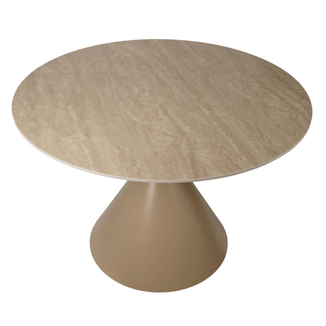 Round dining table Tiriolo, sintered stone/metal, D110cm H76.5cm