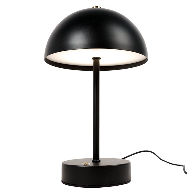 Decorative table lamp Lucia, black, H25cm, D15cm, LED 3W, rechargable
