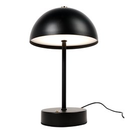 Dekoratyvinė stalinė lempa Lucia, juoda sp., H25cm, D15cm, LED 3W, įkraunamas