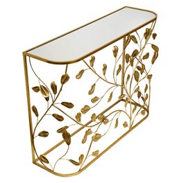 Konsolė Botany L, veidrodinis viršus, aukso sp., H75x100x30cm