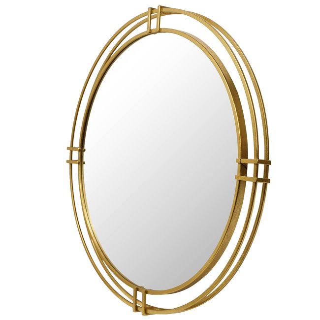 Wall mirror Ballen, gold color, D81x5cm