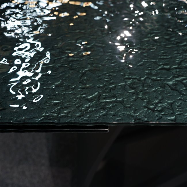 Extendable dining table Faberg, metal/glass, black, 180-260x95cm H76cm
