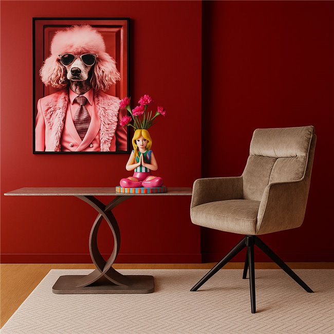 Стеклянная картина Pink pudel, 60x90x0.4cm