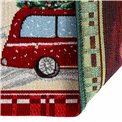 Placemat Christmas car deco, beige/red, 48x33cm
