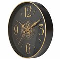 Wall clock Zdana, black/gold color, D25.4x4cm